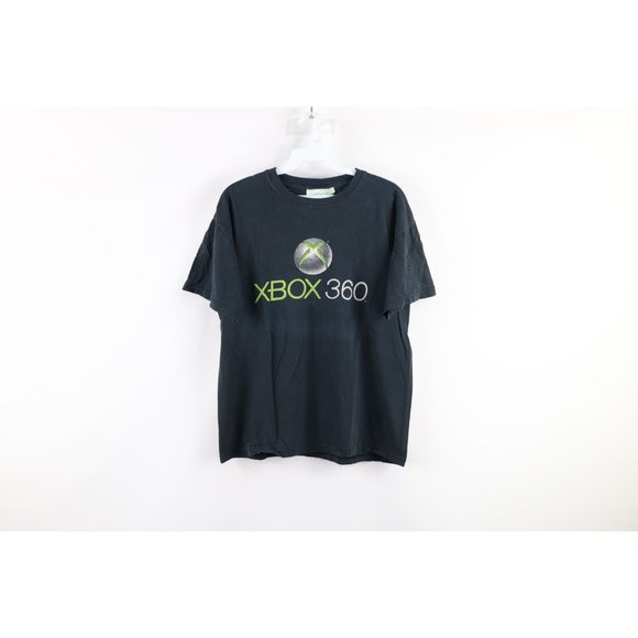 Vintage Microsoft Xbox 360 Mens Medium Distressed Video Game Promo T-Shirt Black - Picture 1 of 9